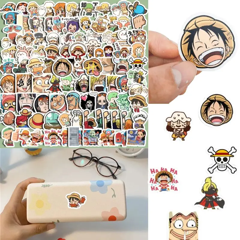 

500PCS Cool One Piece Anime Cartoon Stickers Decals for Kids DIY Laptop Scrapbook Fridge Graffiti Funny Sticker Toy Gifts