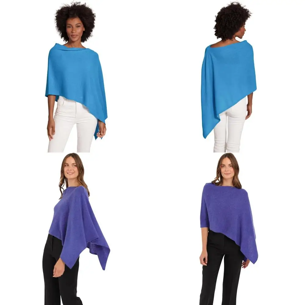 

Luxury Cashmere Poncho - Lightweight, Soft, Cozy Dress Topper - Versatile & Perfect Gift for Her