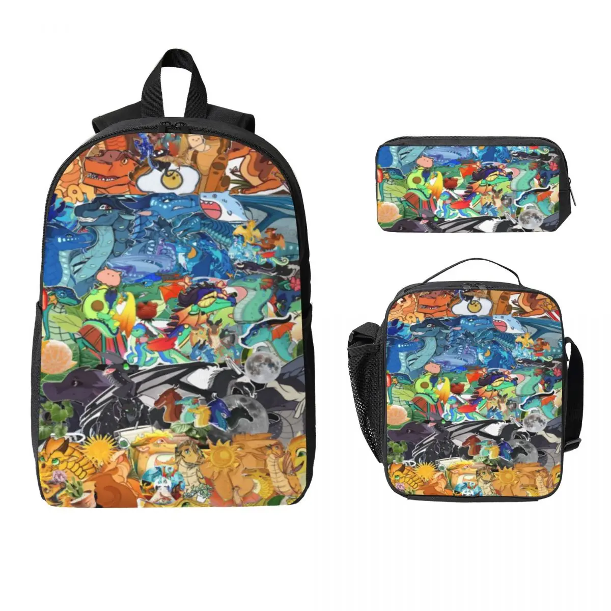 

Wing Of Fire Dragon Backpack Lunch Box Pen Bags for Boys Girls Preschool Backpacks Lightweight School bag Bookbag Set