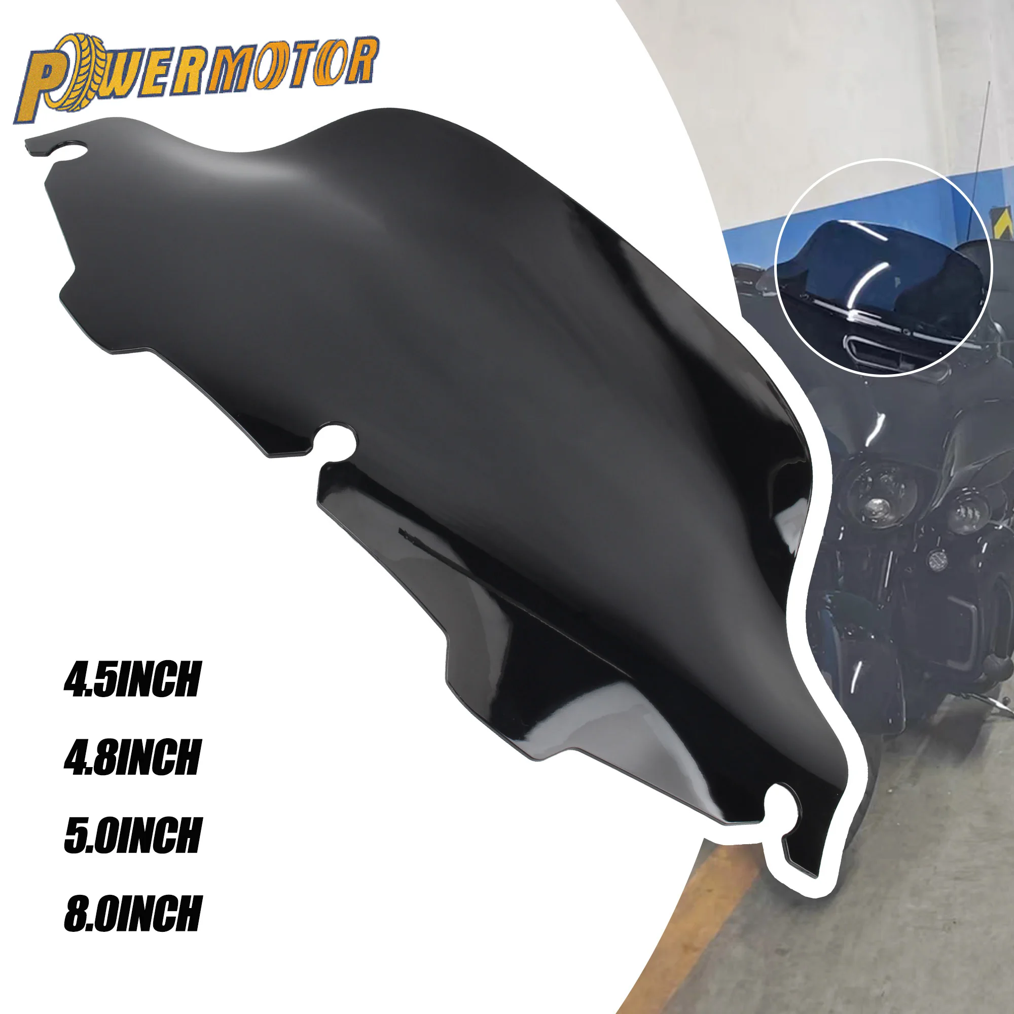 Deflector de viento para parabrisas de motocicleta, 4,5 ", 4,8", 5 ", 8", para Harley Touring Street Glide Electra Glide Classic FLHX FLHTC 1996-2013