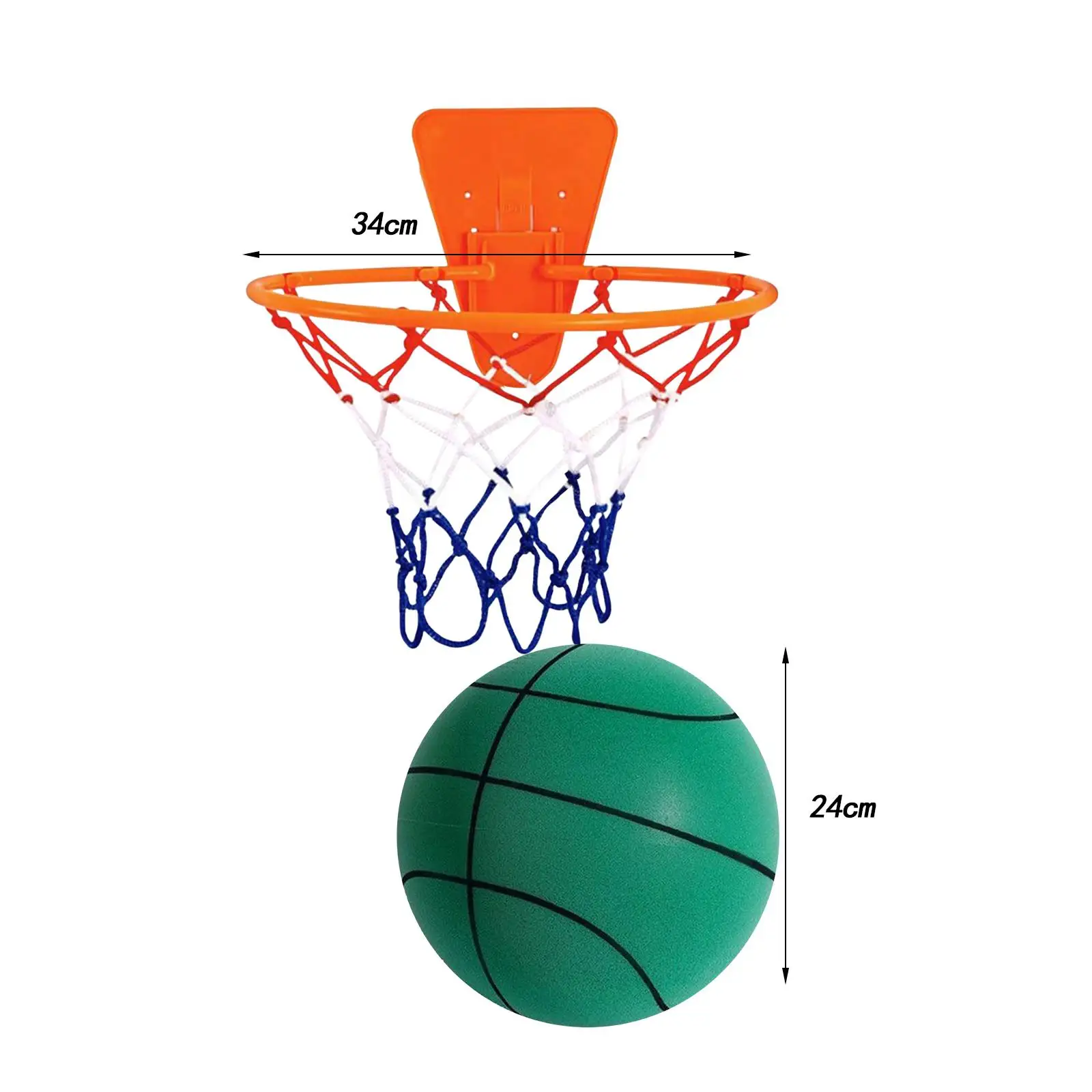 Бесшумный баскетбольный мяч с кольцом, портативный легкий тренировочный мяч для вечеринки в помещении