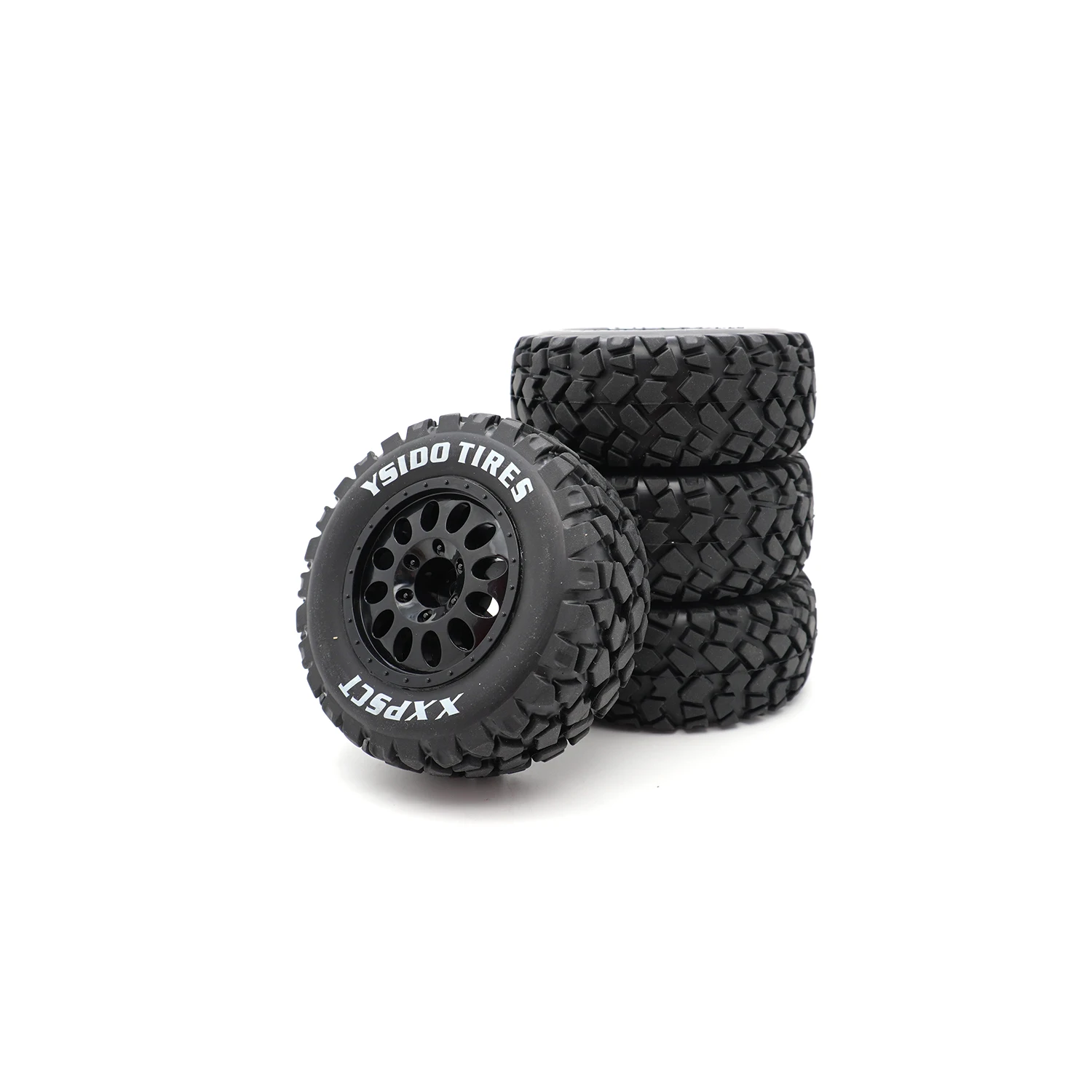 4 Stück 110 mm Vorder- und Hinterräder Reifen 1/10 Short Course LKW-Reifen für TRAXXAS Slash ARRMA Senton HuanQi 727 Vkar 10sc SCTX10 HPI