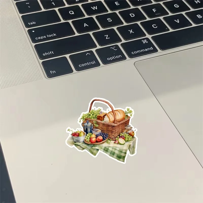 Watercolor Picnic Food Basket Bread Fruit Stickers Crafts And Scrapbooking stickers book Decorative DIY Stationery  waterproof
