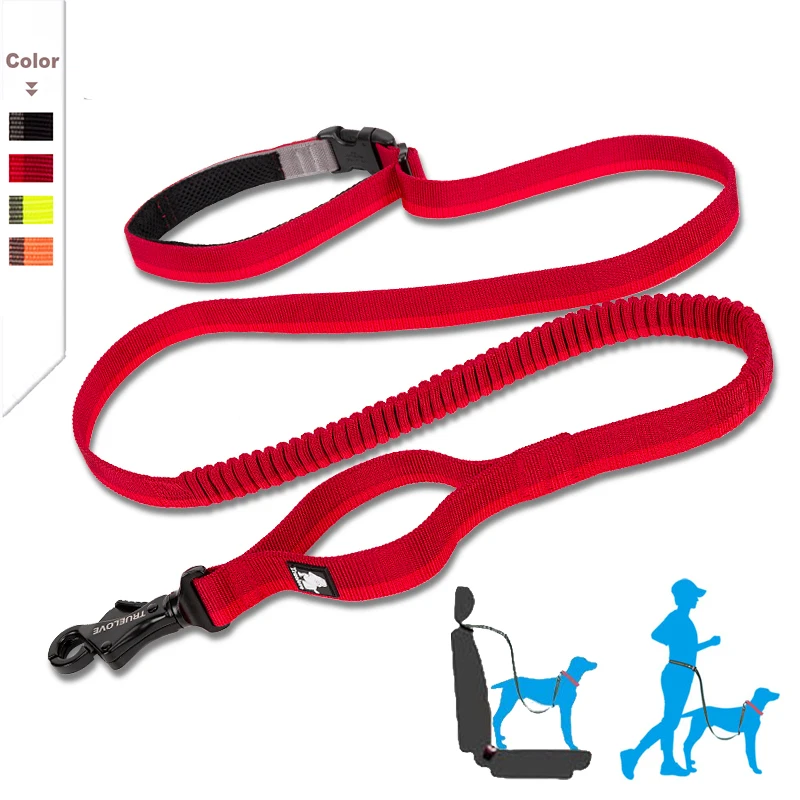 

Winhyepet Dog Car Seat Belt High Qulity Retractable Hands Free Dog Leash Adjustable Waist Belt Elastic Bungee Leash for Jogging