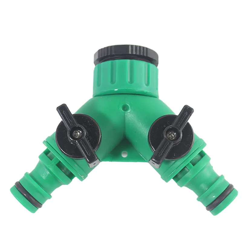 2 Way Garden Hose Splitter Garden Hose Connector with Faucet Watering Shut Off for Landscaping Flower Planting Irrigation
