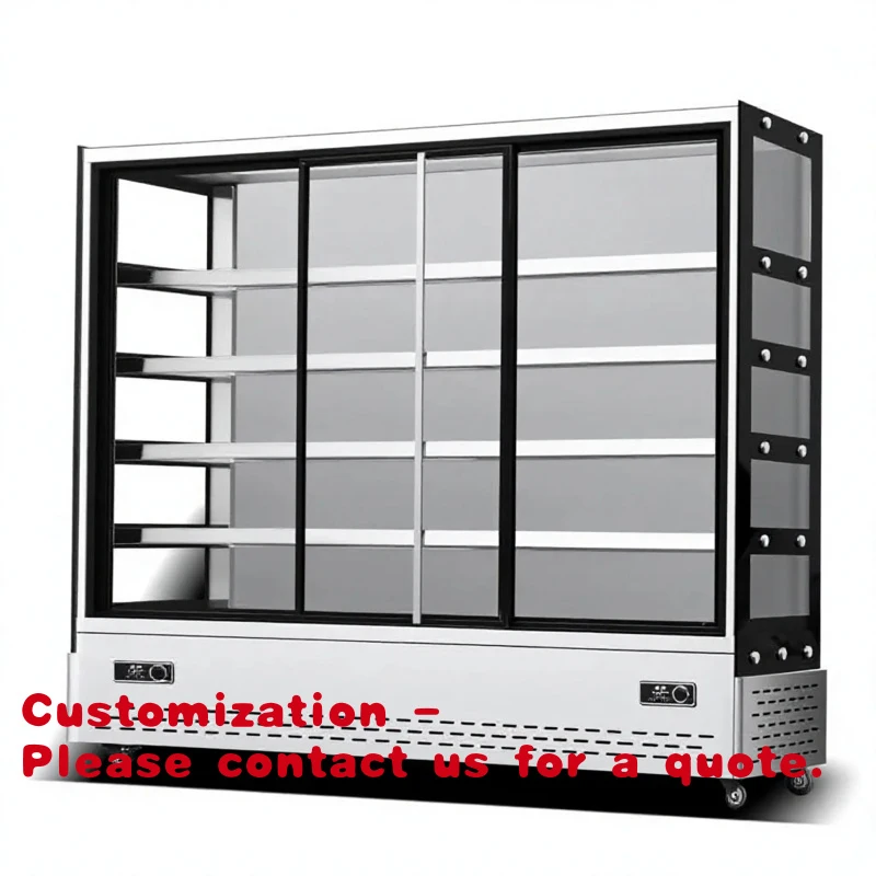 custom.Three-door Commercial Stainless Steel Display Cabinet with Back Refrigeration Spicy Hot Pot and Fruit-keeping