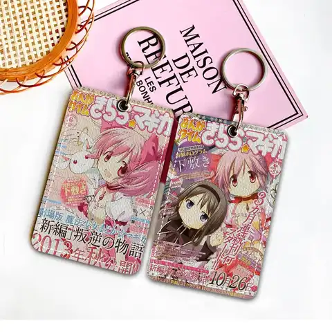 Puella Magi Madoka Magica 카드 홀더은 은행 비즈니스 작업에 적합합니다. 카드 홀더 신용 ID 카드 배지 가방 홀더 키체인