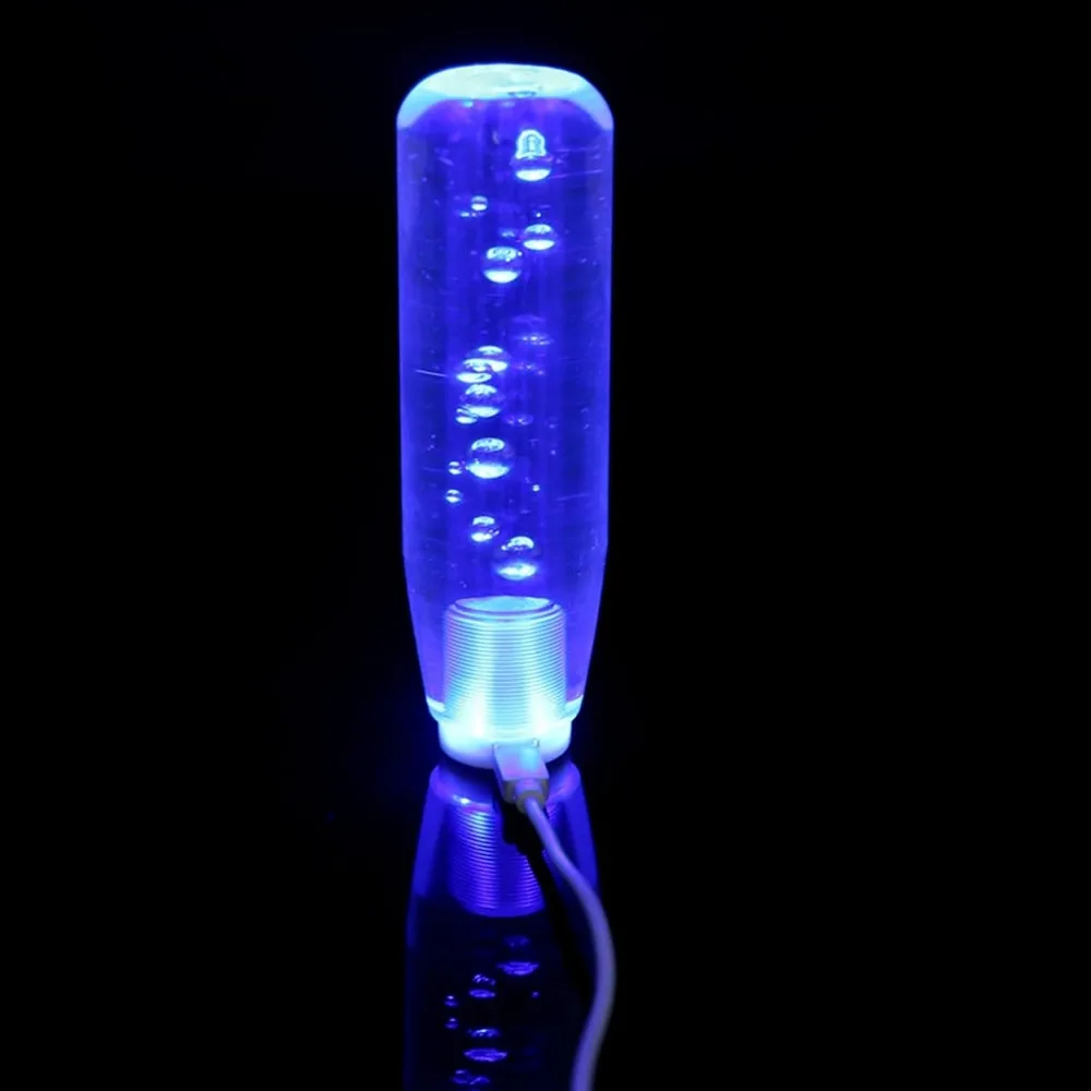 Crystal Transparent Crystal Shift Knob Multicolor Gradient with Threaded Adapters Car Gear Shift Knob USB Powered