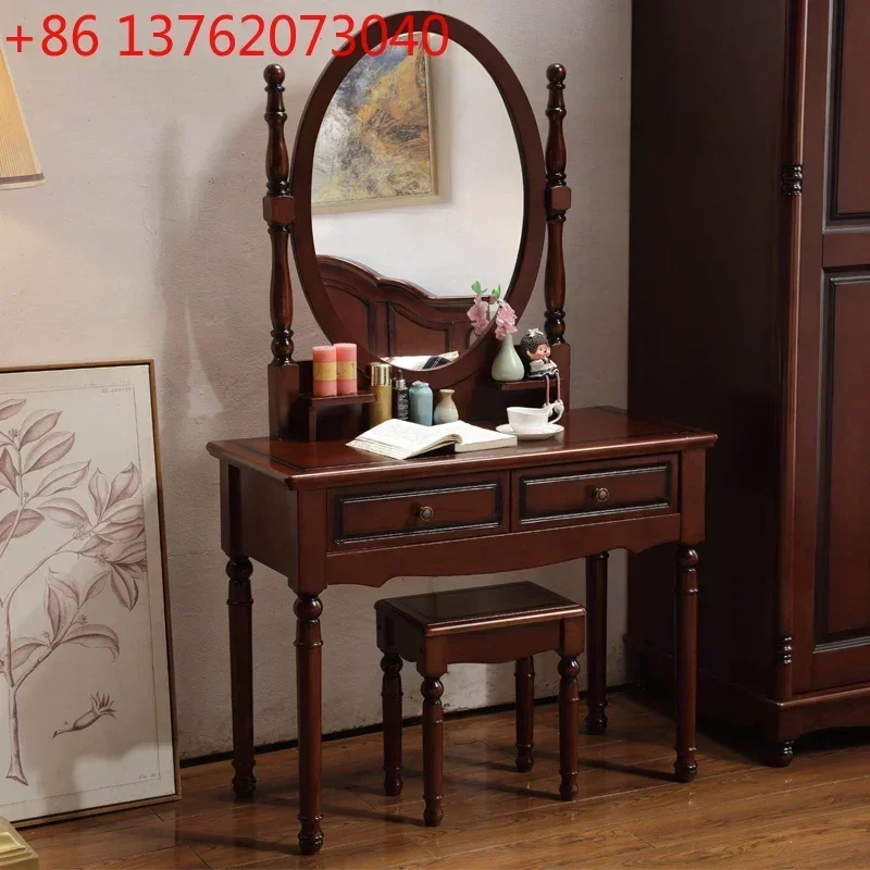stool box girl dresser eithe drawers bedroom brown Living Room Dressing Table Storage Mirror Makeup Comoda Pra Quarto Furniture