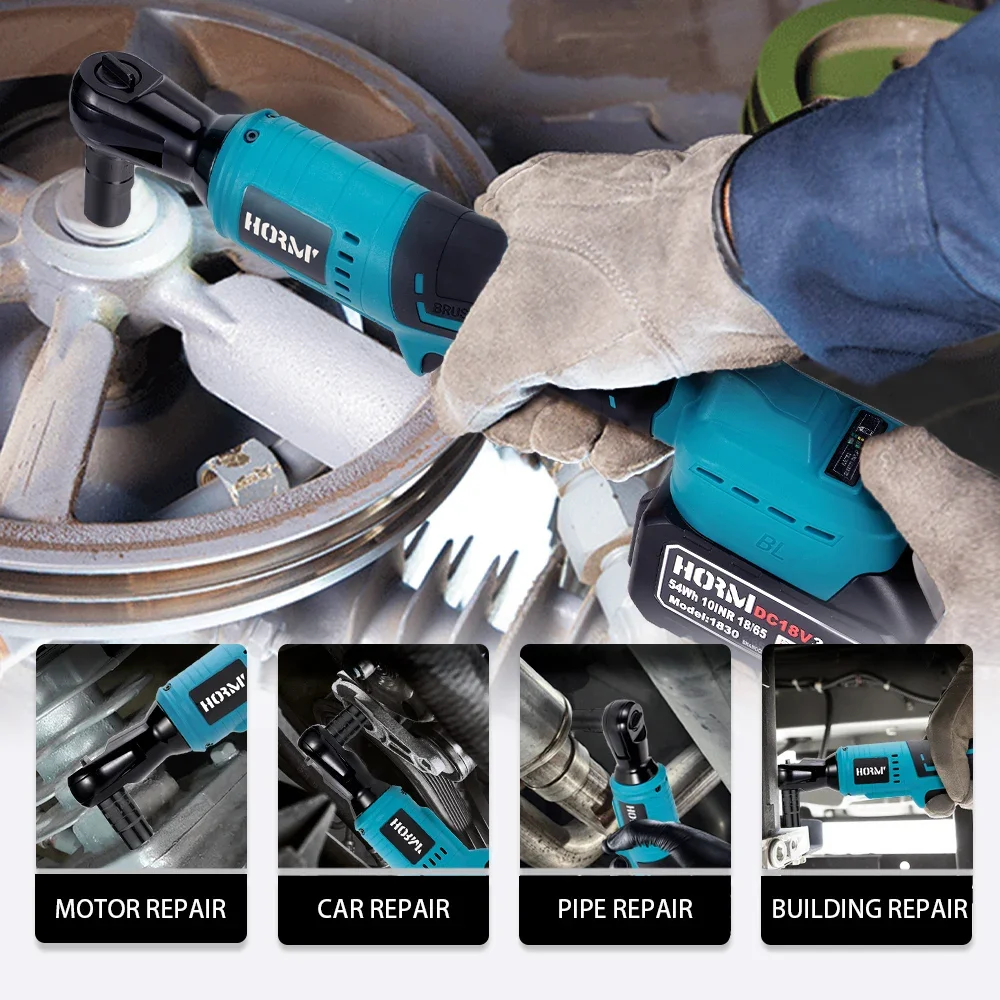 Imagem -06 - Brushless Chave Elétrica para Makita Bateria Ângulo Direito Ratchet Wrench Grupo Broca Ângulo Chave de Fenda Repair Power Tool 50nm 2