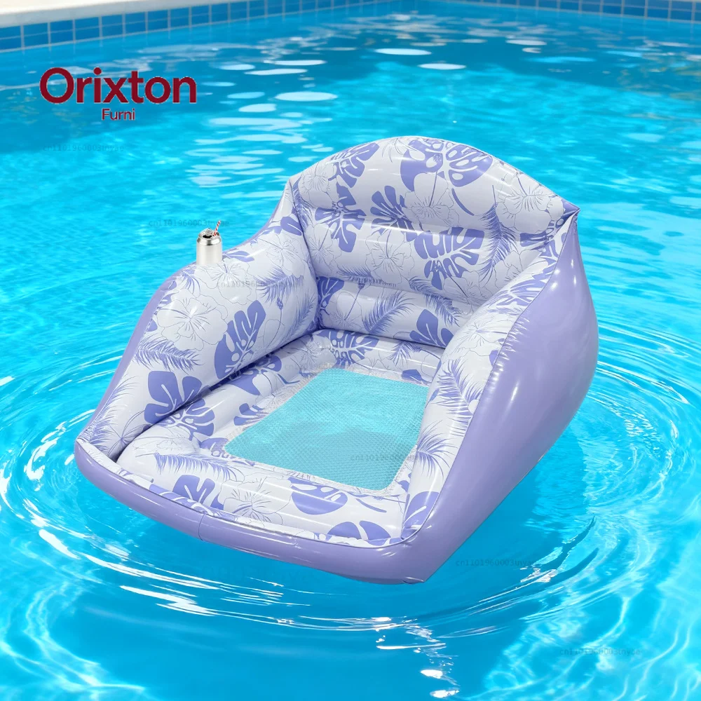 1 pc inflatable square water seat portable floating bed suitable for summer beach swimming pool water entertainment