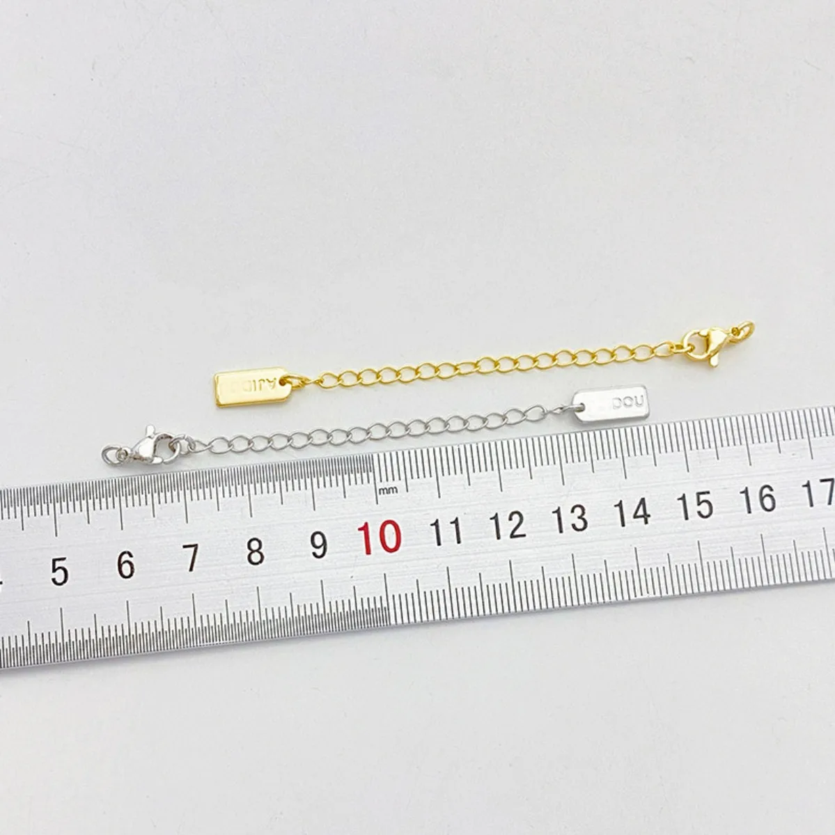 14K Gold Plated Oval Heart Rectangle Tag Extension Tail Chain DIY Bracelet Necklace Lengthening Jewelry Making Supplies