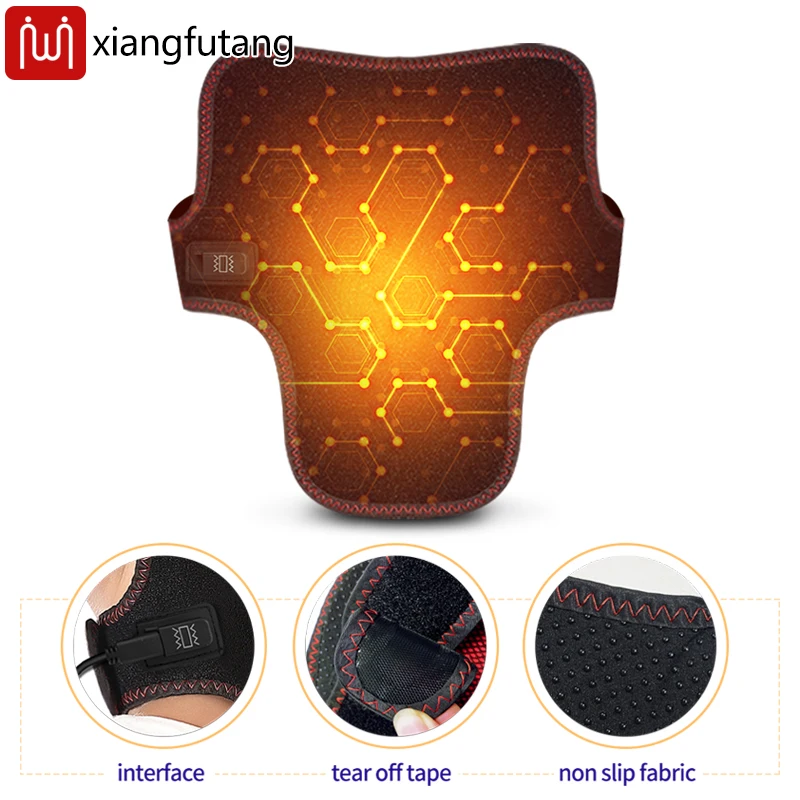 Electric Heated Neck Brace Massager Belt with 3 Adjustable Temperature Levels for Warmth And Neck Massage Relaxation Support view 4