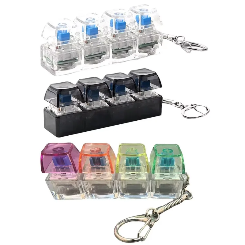 Sliding with 4-key Mechanical Keyboard, RGB Light Shock-proof Toy, A Gift for Keyboard Lovers.