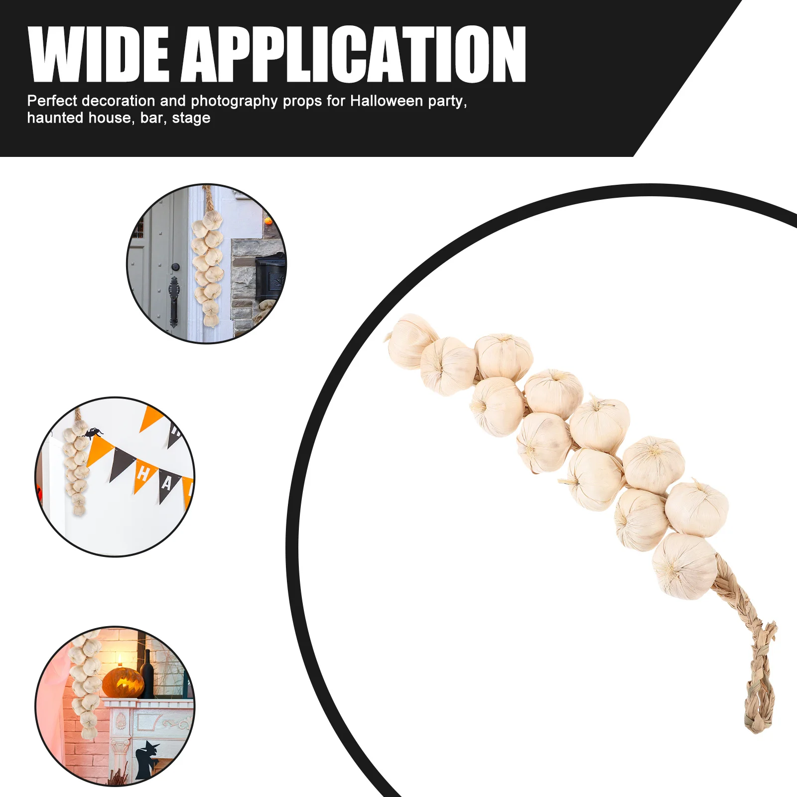 

1Set Realistic Simulation Garlic Artificial Vegetables Hanging String Halloween Decorations Party Photography Props