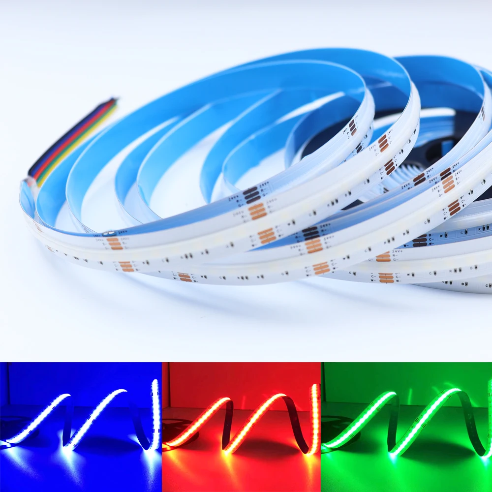 5m 12V 24V DC PMW / SPI RGB RGBW RGBCCT COB LED Strip Light 576 720 840LEDs/m Flex LED Tape Light Dimmable Linear Ribbon Tape