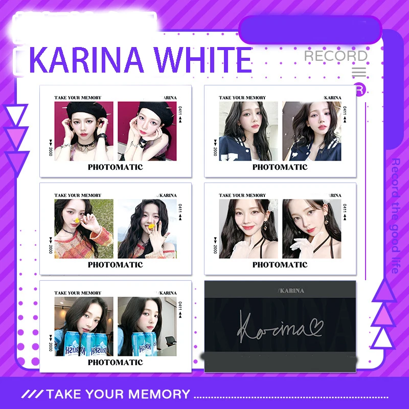 KPOP Star KARINA WINTER Exquisite PhotoCard Two-Grid Photo Bookmark NINGNING GISELLE Special Card Fans Collection Gifts