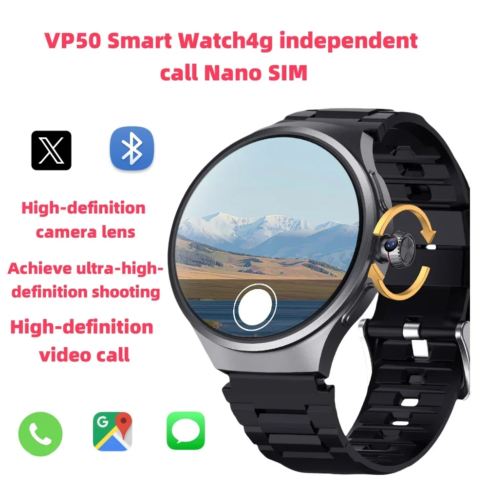 

VP50 Смарт-часы 1,75 дюйма с большим экраном GPS WIFI Смарт-часы Женские SIM-карты 4g с независимым вызовом Nano SIMSports Watch