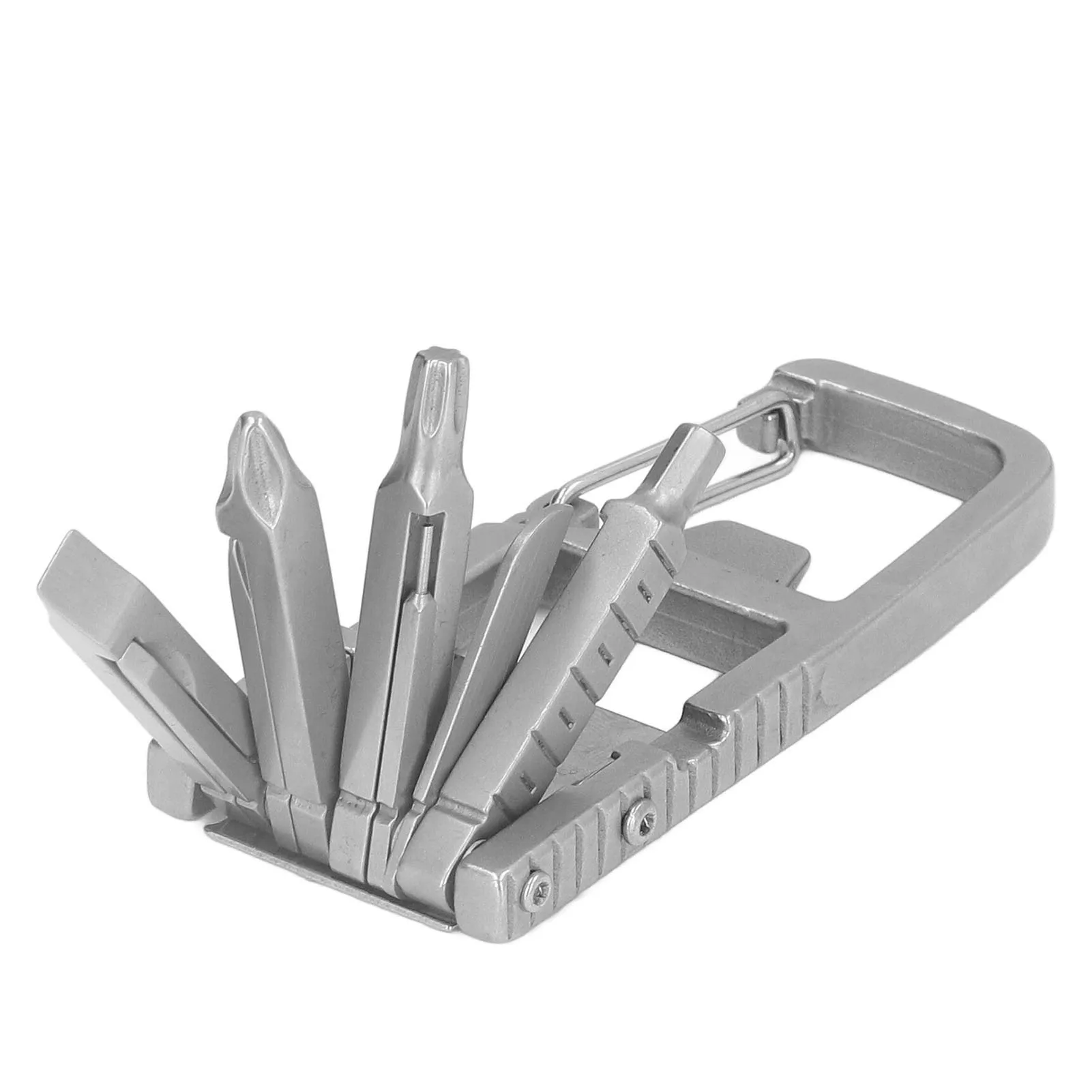 Keychain Multitool 12 in 1 Folding Multi Tool Stainless Steel Outdoor Screwdriver Bit