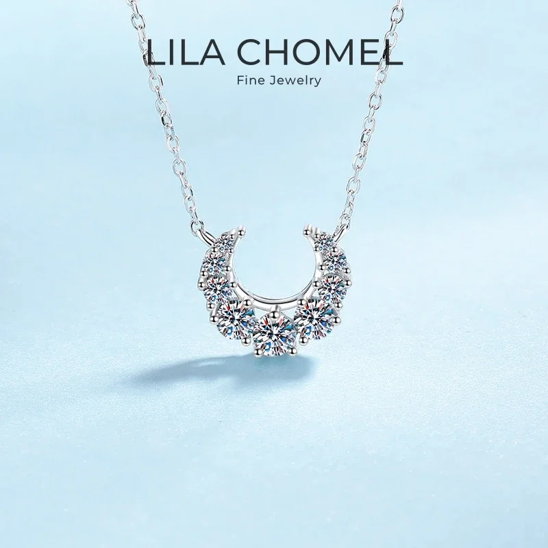 

Lady Birthday Gift 18K White Gold Women Wedding Necklaces 0.66CT Moissanite Diamond Daughter PT950 Platinum Girl Valentine's Day