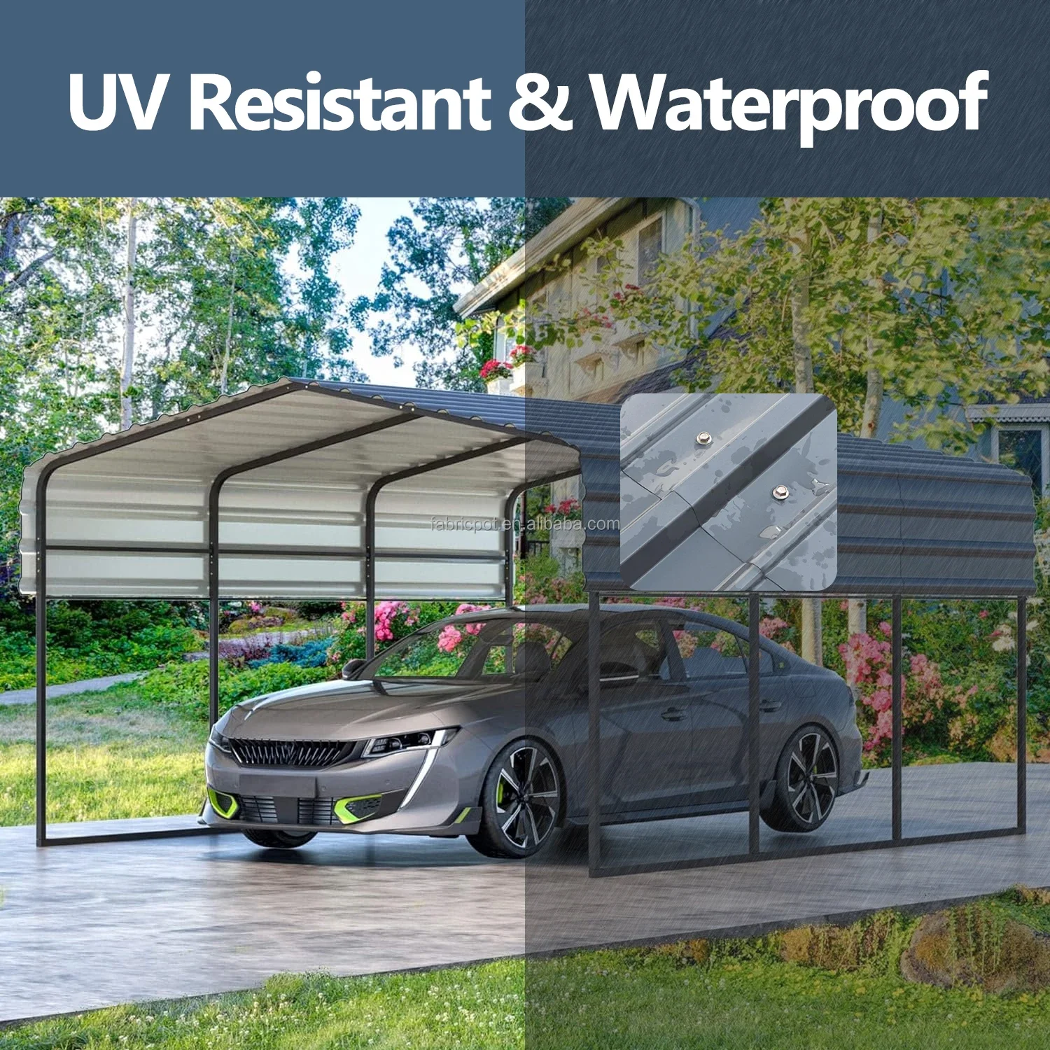 Heavy Duty Carport Galvanized Steel Roof Car Shelter Large Metal Garage for Boats