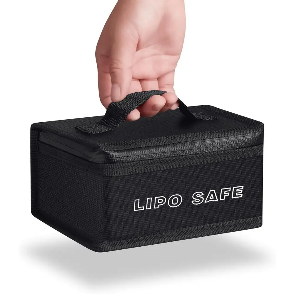 Portable Lipo Safety Bag Explosion-Proof Top Handle Battery Fireproof Handbag Waterproof Double Zipper Lipo Protective Case
