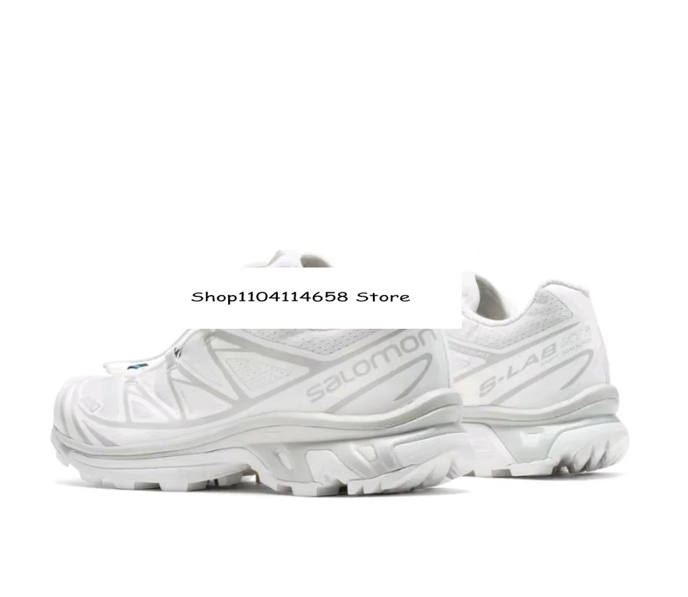 SALOMON XT-6 Outdoor sports mesh fabric synthetic leather low cut men's and women's running shoes white