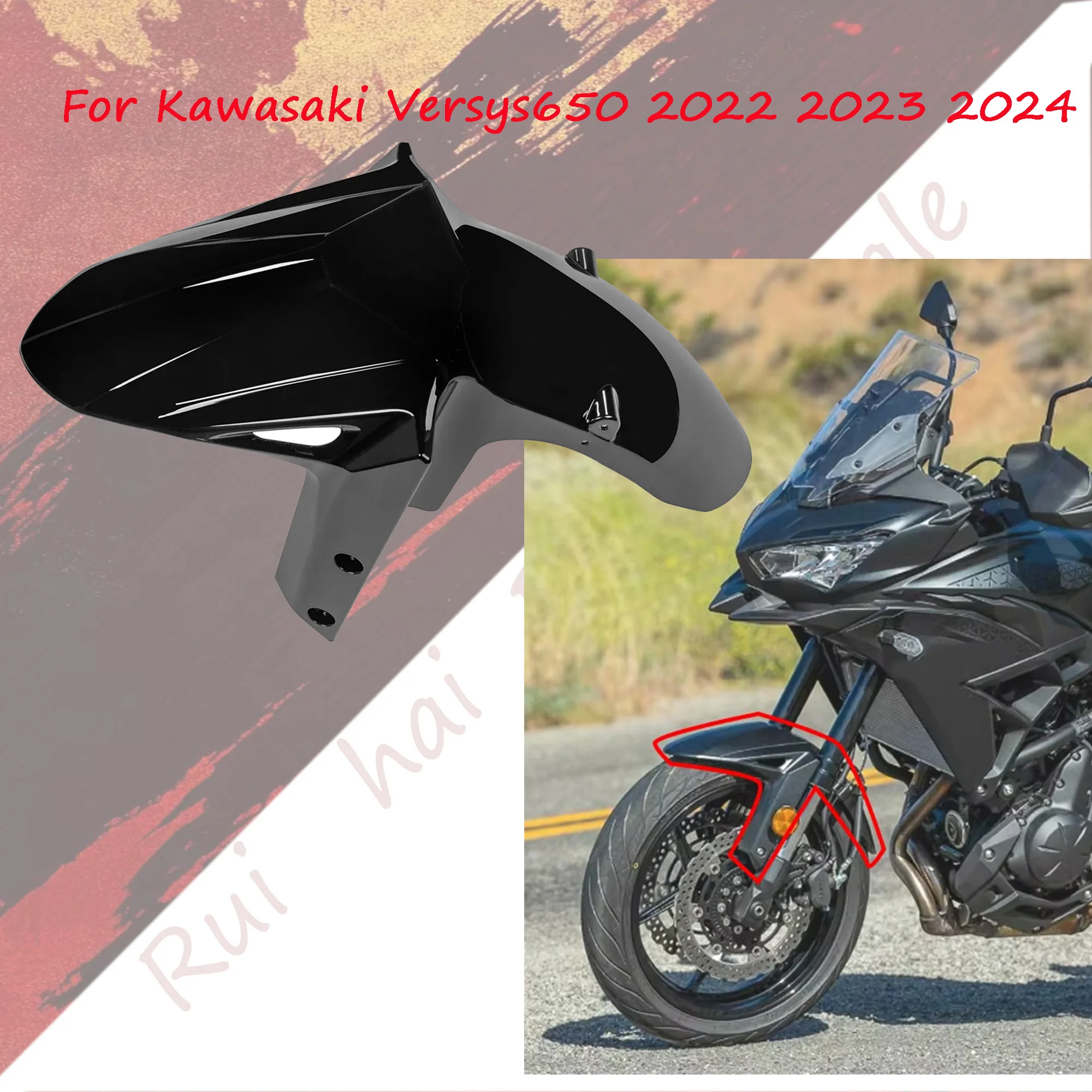 

Mudguard New Motorcycle Accessories Front Wheel Fender Splash Guard Cover For Kawasaki Versys650 2022 2023 2024 Mudguard