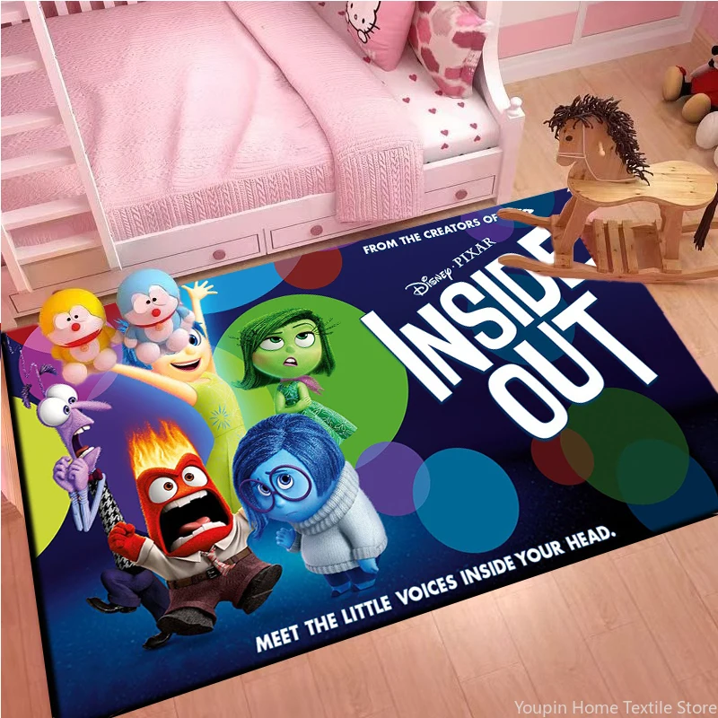 Disney Inside out 3D Printed Large Area Carpet for Living Room Bathroom Kitchen Bedside Rugs Baby Play Home Decor Floor Mat Gift