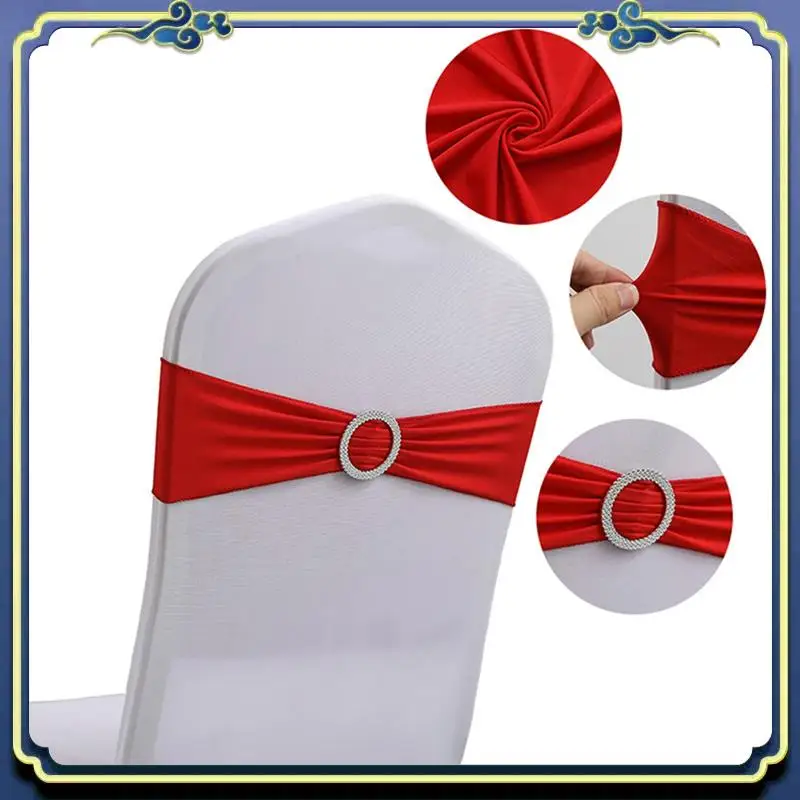 

50PCS Elastic Chair Knot Wedding Decoration Buckle Sashes Back Cover Hotel Home Seat Elegant Modern Ribbon Decors Easy To Use ,G