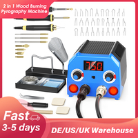 Woodburner Wood Burning Tool Kit Adjustable Temperature 200-750°C Woodburning Pyrography Pen Machine Set Electric Soldering Iron