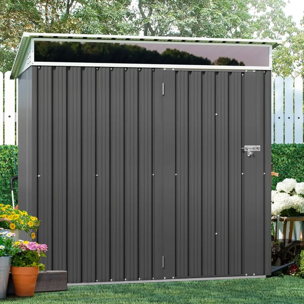 

6x4 FT Outdoor Storage Shed with Window, Outdoor Waterproof Storage Metal Garden Shed, Weather Resistant Tool Storage House Shed