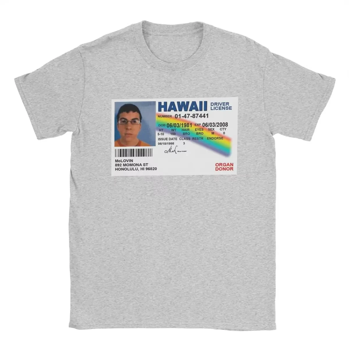Homme T Shirt Summer Men's T-shirt Mclovin ID Card Superbad Geek Women's T-shirt Y2k Top Women Clothing Vintage Aesthetic Summer