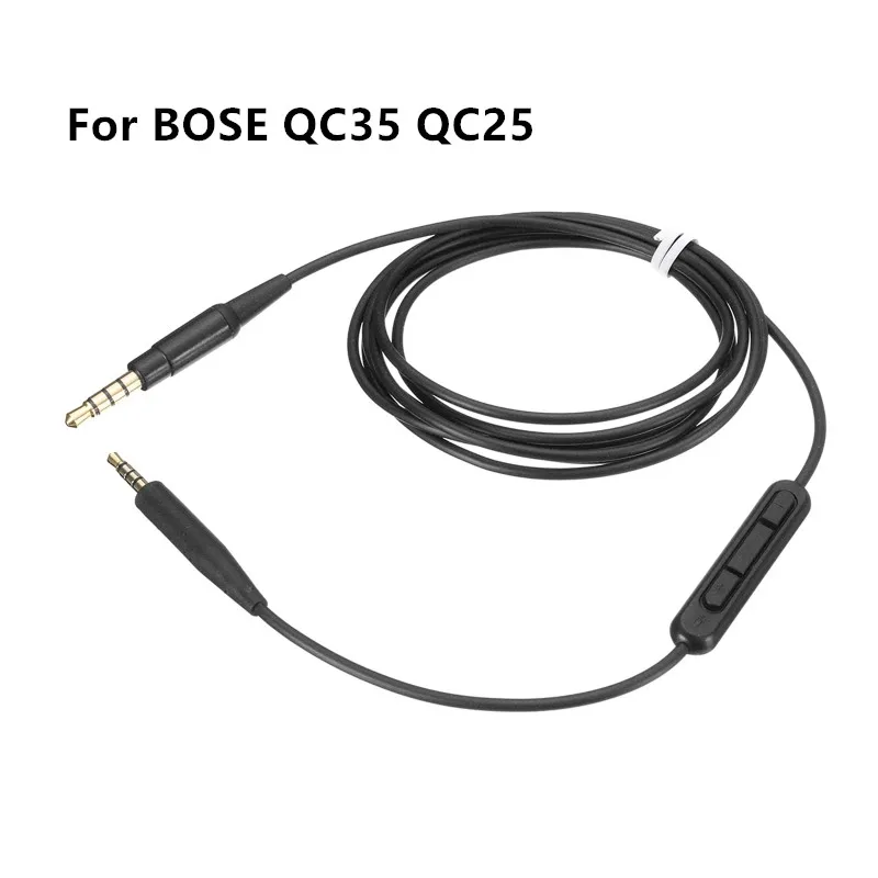 Mic & controle de volume cabo de fone de ouvido para bose qc35 qc25 oe2 soundtrue soundlink fone de ouvido 2.5mm a 3.5mm aux cabos cabo