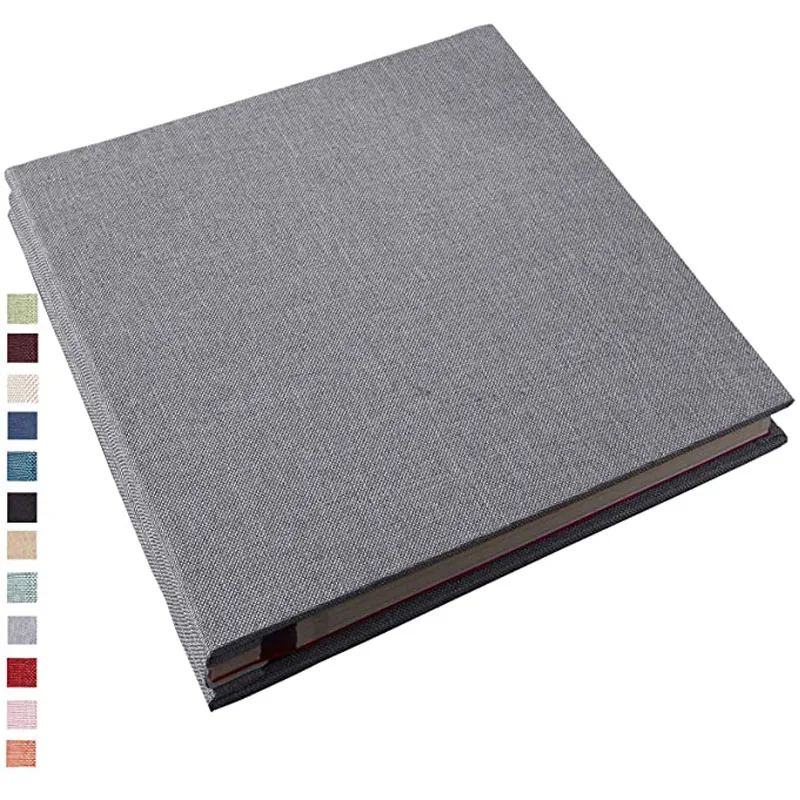 

10-inch 20 Pages Self Adhesive Photo Album DIY Scrapbook Rustic Linen Cloth Cover Personalise Album for Wedding Memory Album