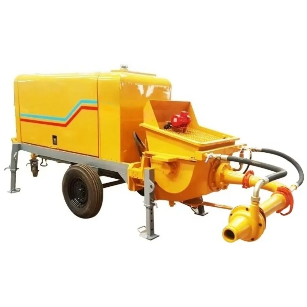 Small Concrete Conveying Pump Hydraulic Diesel Mortar Feeding Pouring Ground Pump Secondary Structure Column Pump (deposit)