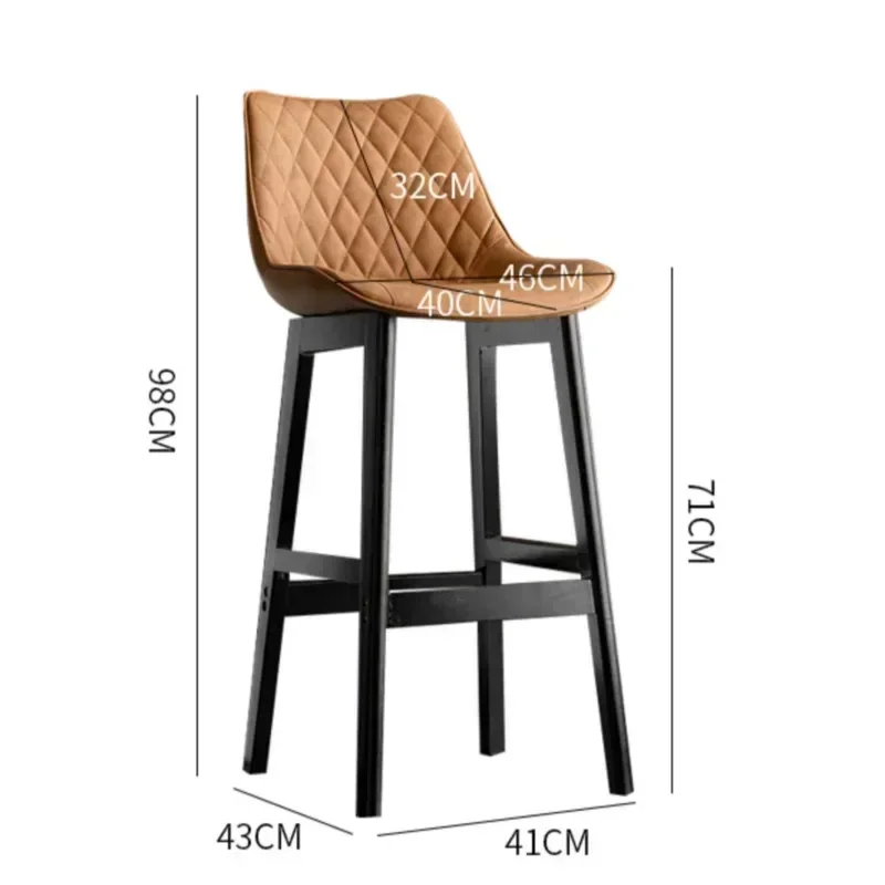 Nordic Light Luxury Backrest Chair Front Desk Counter Stool Household High Seat Modern Simple Bar Chair