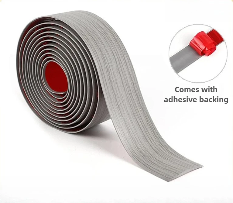 PVC Floor Transition Strip 5cm Wide x 1m Long Self-Adhesive T-Molding Seam Cover for Wood Laminate Floors Gap Decoration DIY