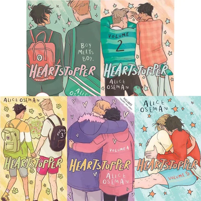 

5 Books/set Heartstopper Series Volume 1-5 Books Set By Alice Oseman Heartstopper Series Volume