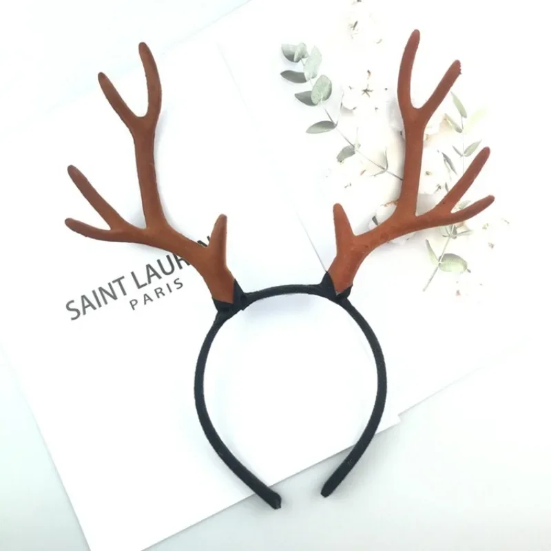 عيد الميلاد قرن الوعل عقال جميل عيد الميلاد الغزلان فرع عيد الميلاد زخرفة متعددة الأغراض مضحك عيد الميلاد قرن الوعل أغطية الرأس صور الدعائم 1 قطعة