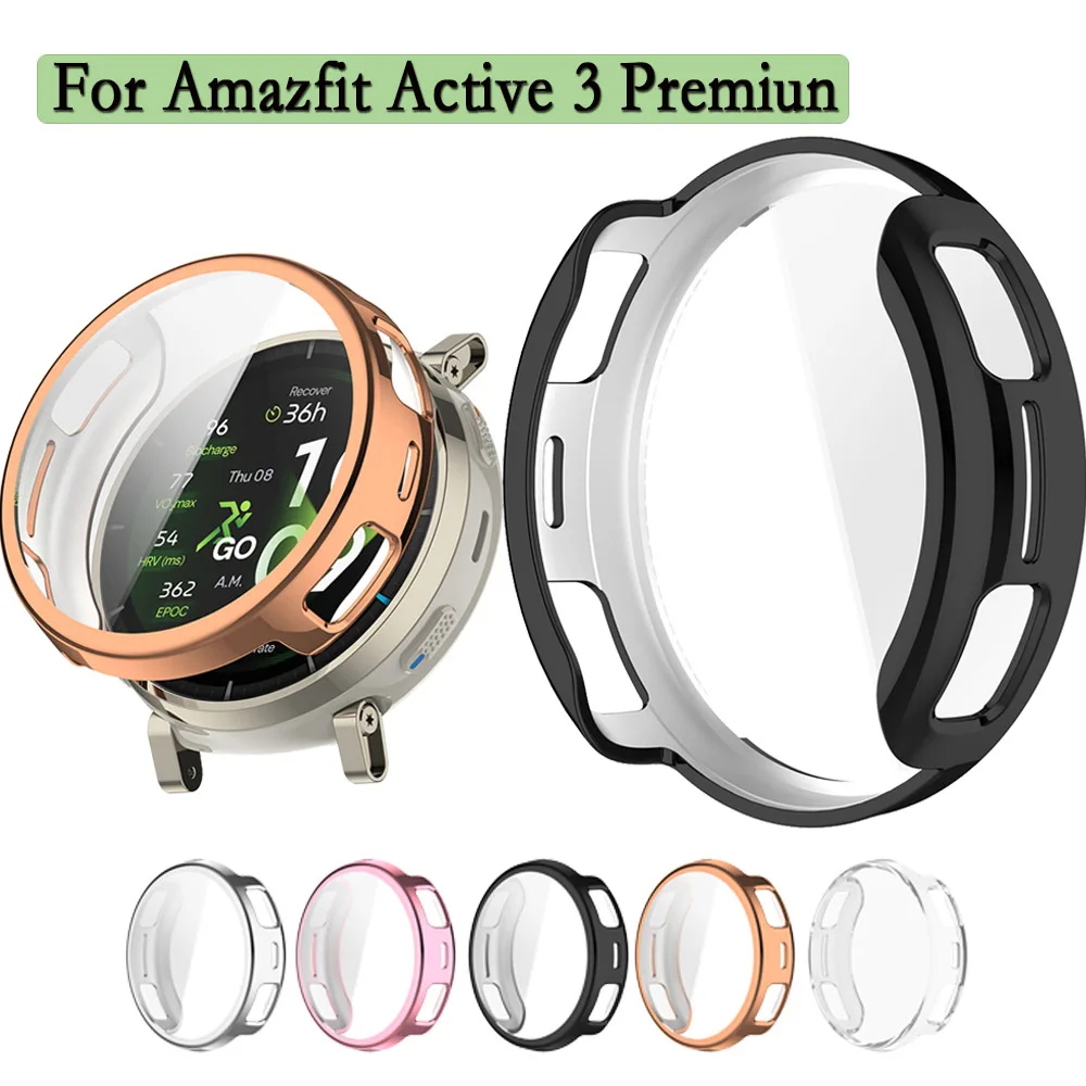 For Huami Amazfit Active 3 Premiun Watch Shell Protective Case Durable and Flexible TPU Watch Shell With Screen Protector
