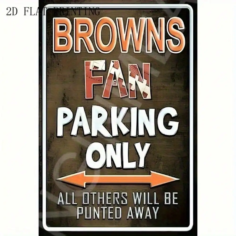 Cleveland Browns Metal Sign 8x12 Inch, Football Fan Decor Garage Bar Man Cave Wall Art, Retro Tin Sign Home Gift