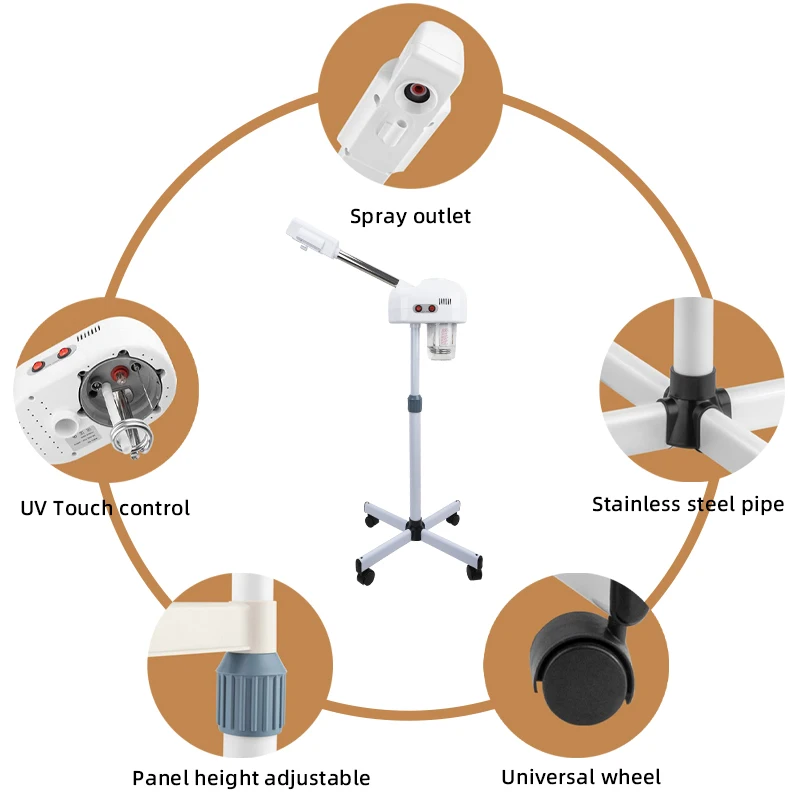 Umidificador facial de ozônio, umidificador de névoa quente para limpeza profunda do rosto, vaporizador, pulverizador, salão de beleza, casa, spa, cuidados com a pele, clareamento lesen eua