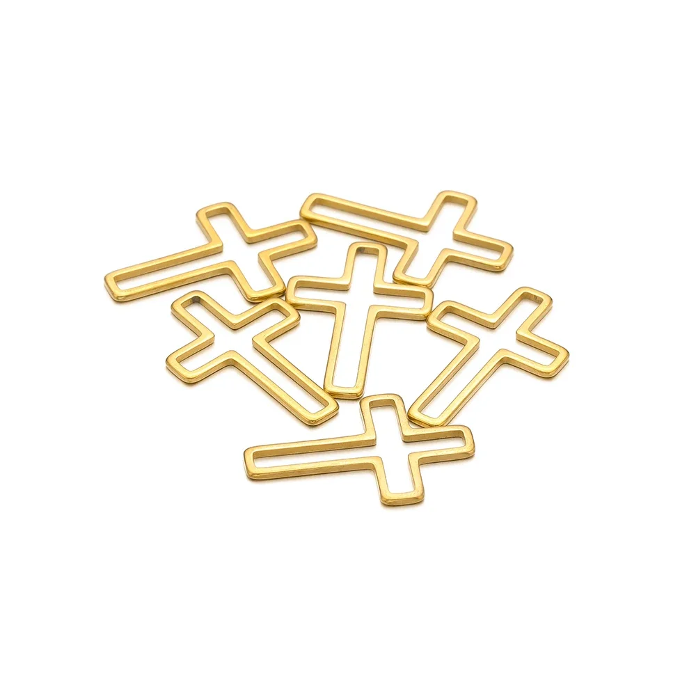 20/50pcs Stainless Steel PVD Gold Cross Charms Hollow Necklaces Connectors Pendant for DIY Jewelry Bracelet Making Findings Bulk - Image 6