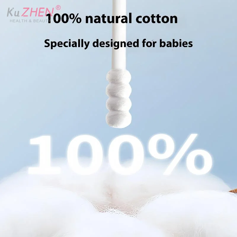 50 قطعة القطن الطفل الأذن الشمع إزالة العصي مسحات القطن لاصقة معبأة بشكل فردي الأذن ملعقة آمنة غرامة ورقة محور أعواد قطنية #5