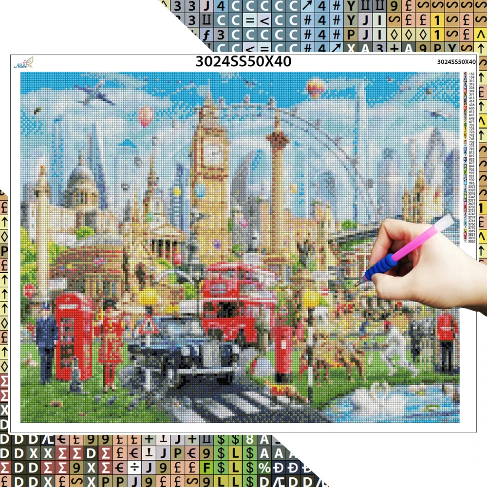 5D New Diamond Painting City Building Landscape Picture Of Rhinestones Embroidery House New Arrival Mosaic Car Home Decor Art