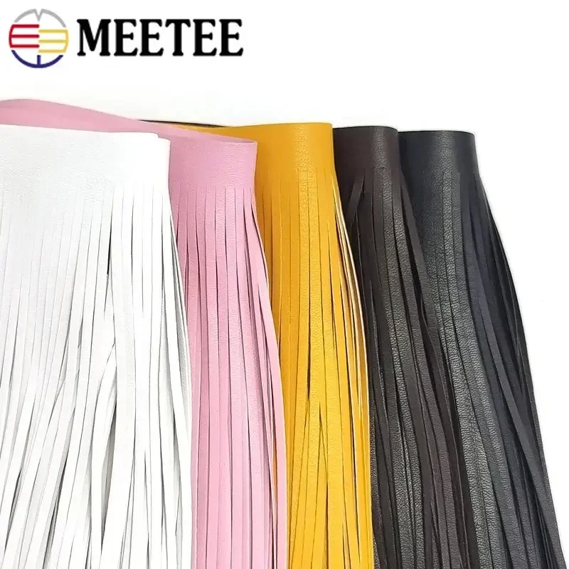 1/2M 10-30cm 3mm Colored Faux Leather Tassel Fringe Lace Ribbon For Bag Clothes Handbag Decoration Trims DIY Sewing Accessories