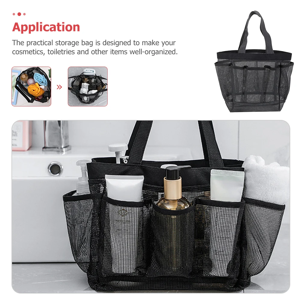 Mesh Design Toiletry Bag Lightweight Waterproof Travel Carrying Bag Large Capacity Multi-Grid Makeup Container