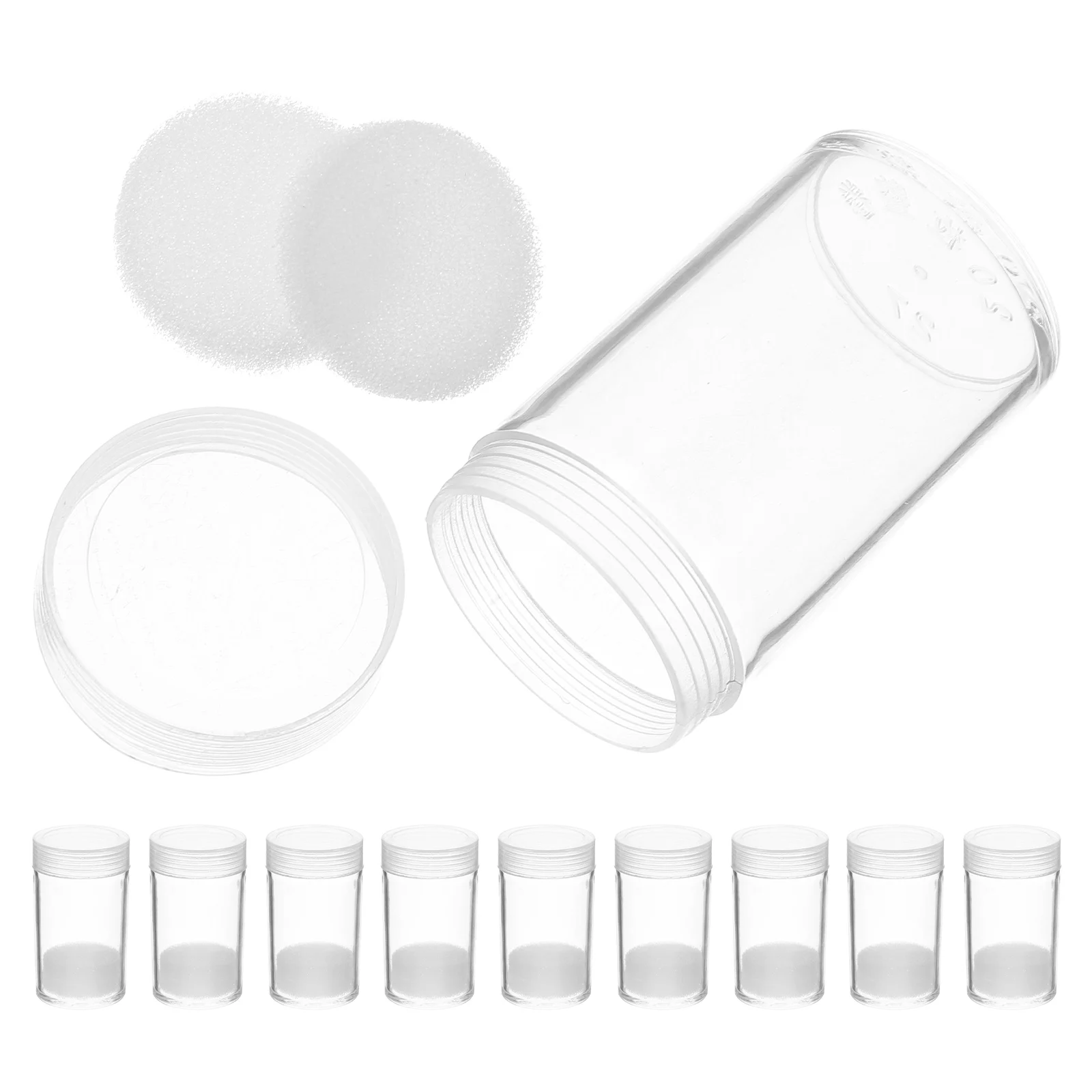 10 Pcs Coin Storage Bucket Plastic Tubes Airtight Case for Rolled Coins Collection Mini Buckets Protective Boxes