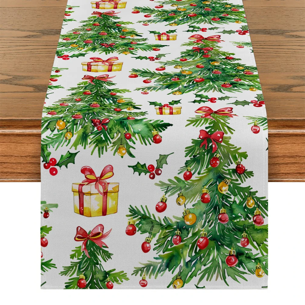 Christmas Tree Gingerbread Table Runners Dresser Table Decor Farmhouse Dining Table Runner Holiday Party Decoration